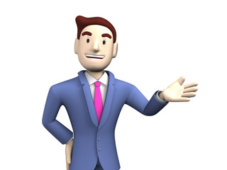 Fototapeta premium Waist Up Of Young Businessman