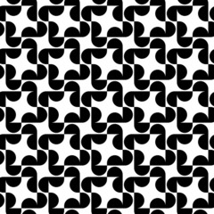 Black and white geometric seamless pattern with semicircle.