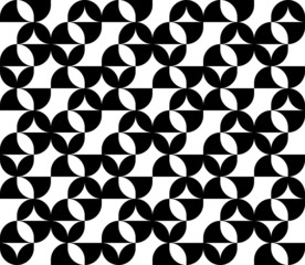 Black and white geometric seamless pattern, abstract background.