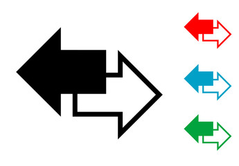 Pictograma derecha e izquierda en varios colores