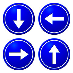 Directional Arrows Blue Signs