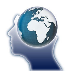 Global thinking - Photo composition with image from NASA