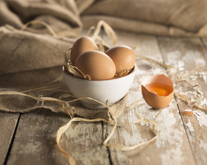raw organic brown egg