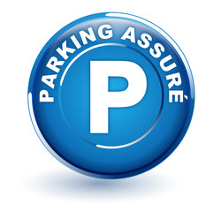 parking assuré sur bouton bleu
