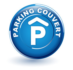 parking couvert sur bouton bleu