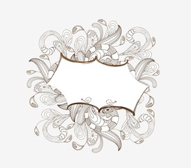 doodle florals picture frame