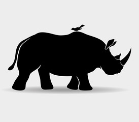 Vector sign. Rhinoceros.