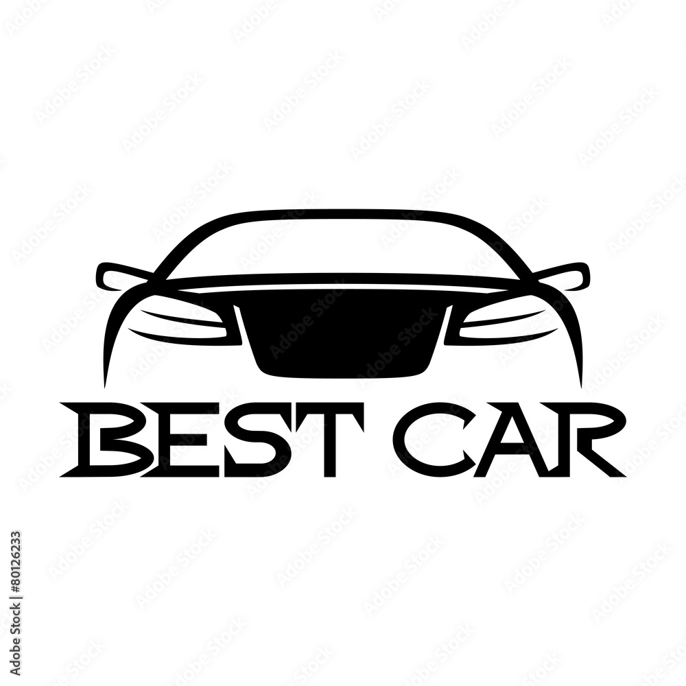 Poster Vector sign. Best car.