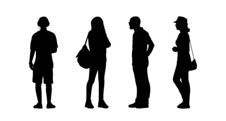 people standing outdoor silhouettes set 25