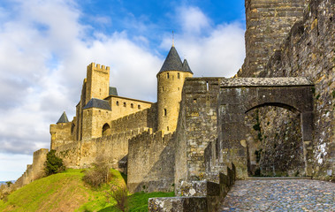 Fototapeta na wymiar Fortifications of Carcassonne - France, Languedoc-Roussillon