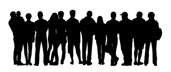 large group of people silhouettes set 4