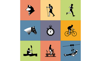Mountain sports icon set