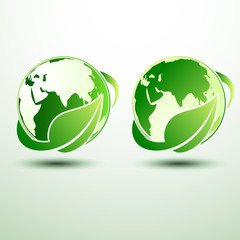 Green world concept with leaves,vector illustration