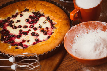 Red and black currant cake