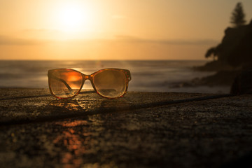 Fototapeta na wymiar Sunglasses at Sunset
