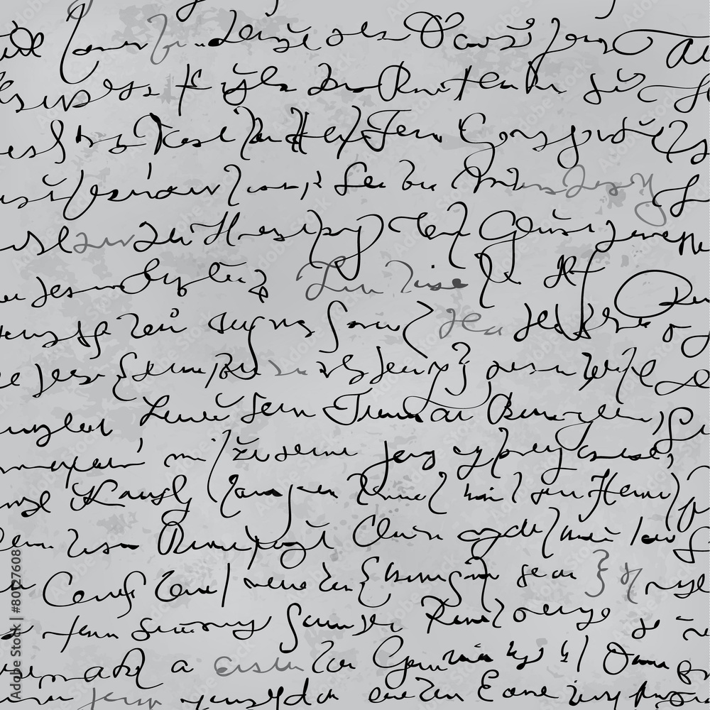 Poster handwriting / black and white pattern with fictitious script