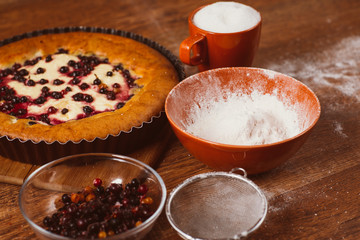 Red and black currant cake