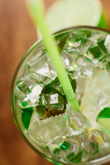 Mint and lime refreshing summer cocktails