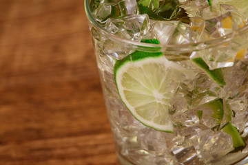 Mint and lime refreshing summer cocktails