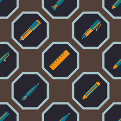seamless background with office objects