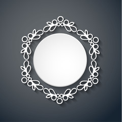 Paper decor with shadow on gray