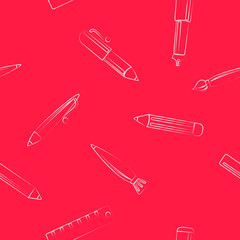 seamless background with office objects