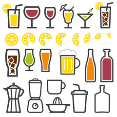 Beverage vector thin line symbol icon