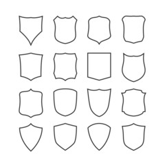 Big set of blank, classic shields, templates.