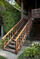 Wooden Logs Stairs - Staircase built by wooden log