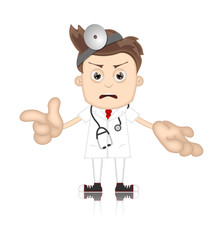 Ben Boy Angry Doctor Doc Medicone Hospital Cartoon