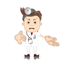Ben Boy Angry Doctor Doc Medicone Hospital Cartoon