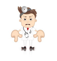 Ben Boy Angry Doctor Doc Medicone Hospital Cartoon