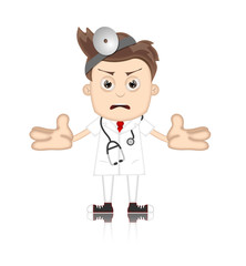 Ben Boy Angry Doctor Doc Medicone Hospital Cartoon