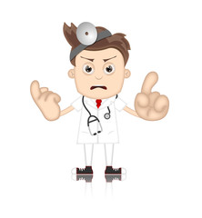 Ben Boy Angry Doctor Doc Medicone Hospital Cartoon