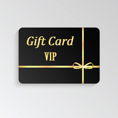 Gold VIP cards with shiny letters and ribbon