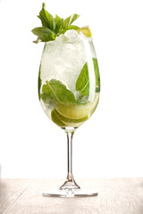 mojito with mint, lime and ice