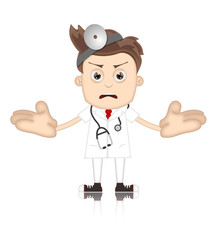 Ben Boy Angry Doctor Doc Medicone Hospital Cartoon