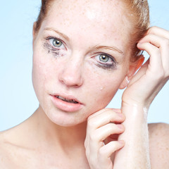 Crying woman face