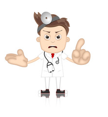 Ben Boy Angry Doctor Doc Medicone Hospital Cartoon