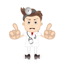 Ben Boy Angry Doctor Doc Medicone Hospital Cartoon