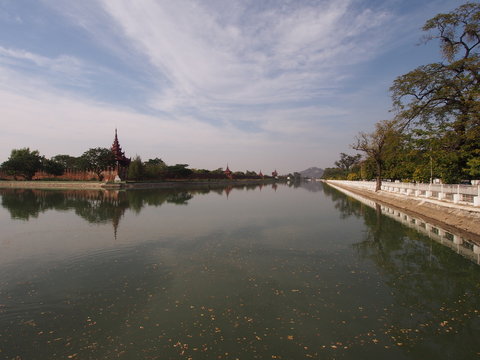 Royal Palace Wall and Mandalay hill
