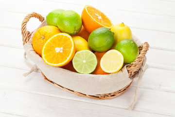 Citrus fruits. Oranges, limes and lemons