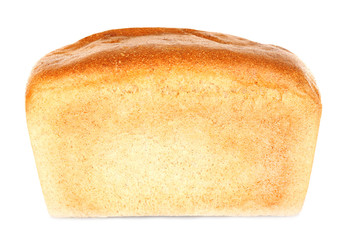 Loaf of fresh bread isolated on white