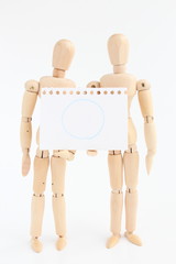 デッサン人形とスケッチブック　丸