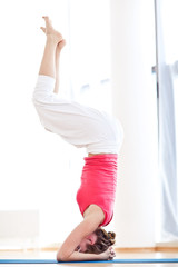 Yoga woman indoors