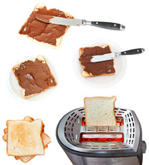 sweet sandwich - toasts with chocolate spread