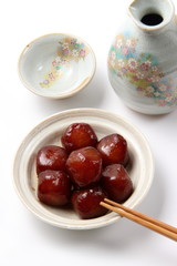 コンニャク玉で晩酌