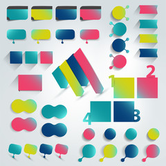 Collections of infographics flat design elements.