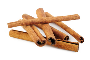 cinnamon stick spice isolated on white