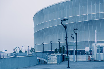 Fototapeta premium Wroclaw stadium, cold tone background